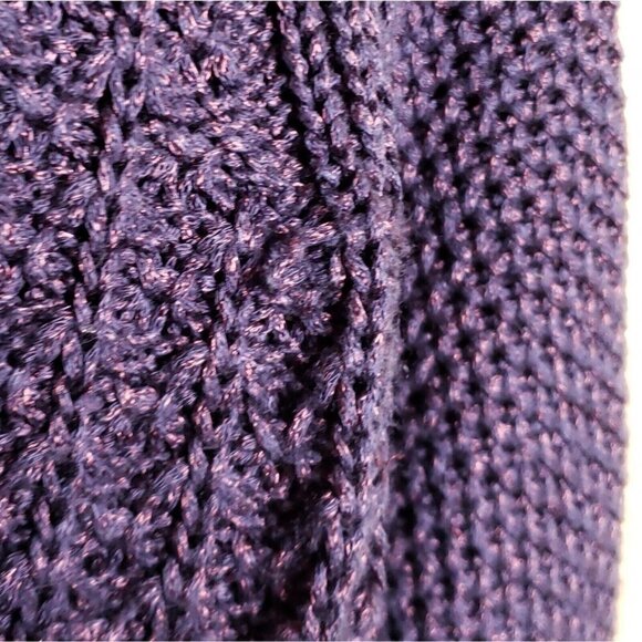 Calvin Klein Womens Purple Cable Knit Crew Sweater Medium - Picture 6 of 9